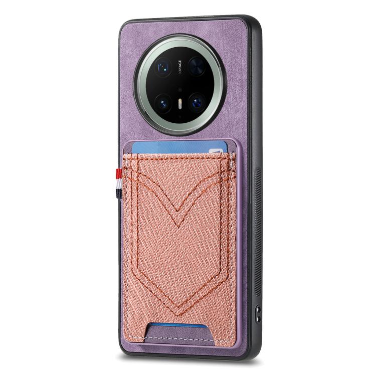Denim Texture Leather Skin Phone Case with Card Slot, Compatible with Huawei Mate 70 Pro+