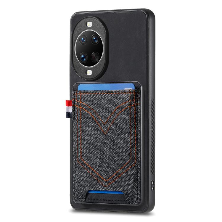 Denim Texture Leather Skin Phone Case with Card Slot, Compatible with Huawei nova 14