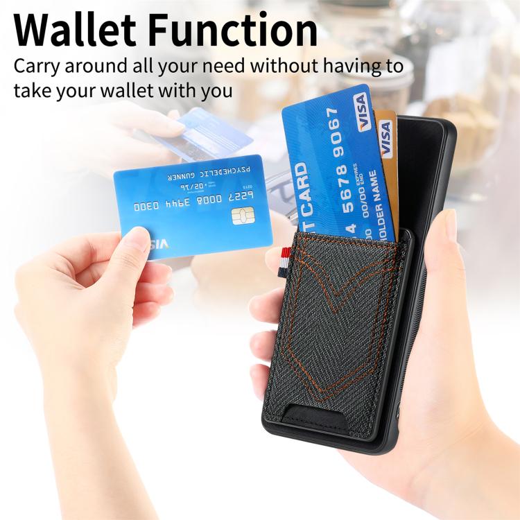 Denim Texture Leather Skin Phone Case with Card Slot, Compatible with Huawei nova 14