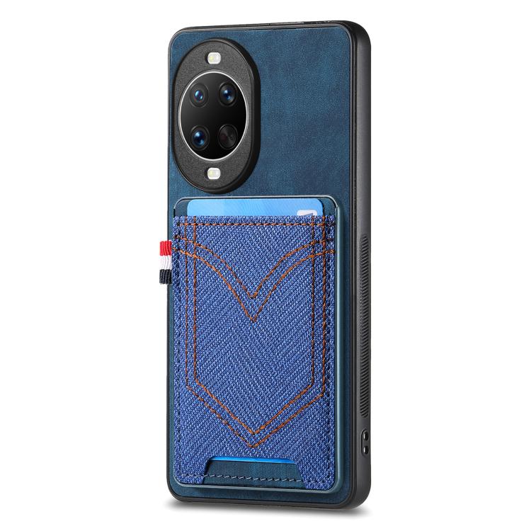 Denim Texture Leather Skin Phone Case with Card Slot, Compatible with Huawei nova 14 Pro