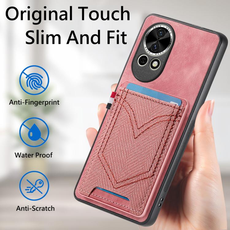 Denim Texture Leather Skin Phone Case with Card Slot, Compatible with Huawei nova 14