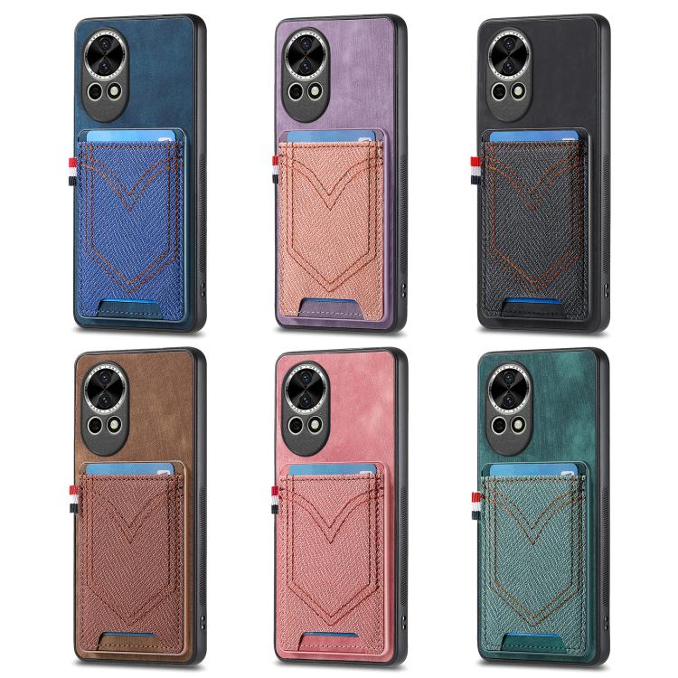 Denim Texture Leather Skin Phone Case with Card Slot, Compatible with Huawei nova 13