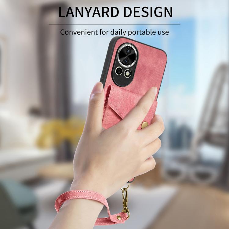 Retro Card Wallet Fold Leather Phone Case with Strap, Compatible with Huawei Pura 70 Pro / 70 Pro+