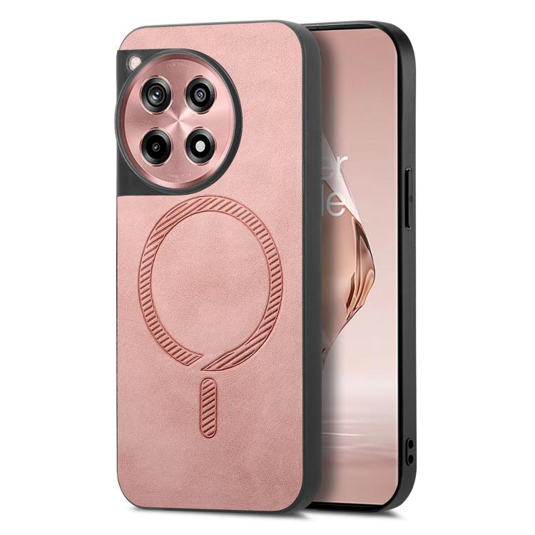 Solid Color Retro Magsafe PU Back Cover Phone Case, Compatible with OnePlus Ace 3 / 12R 5G