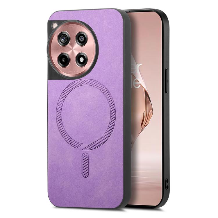 Solid Color Retro Magsafe PU Back Cover Phone Case, Compatible with OnePlus Ace 3 / 12R 5G