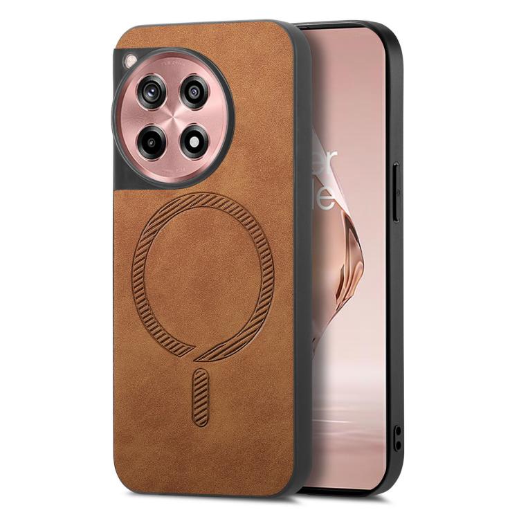 Solid Color Retro Magsafe PU Back Cover Phone Case, Compatible with OnePlus Ace 3 / 12R 5G