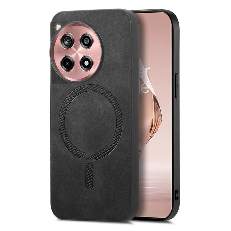 Solid Color Retro Magsafe PU Back Cover Phone Case, Compatible with OnePlus Ace 3 / 12R 5G