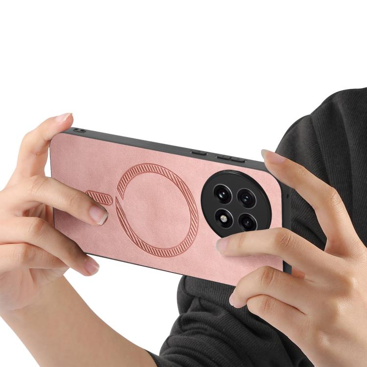 Solid Color Retro Magsafe PU Back Cover Phone Case, Compatible with OnePlus Ace 5 / 5 Pro
