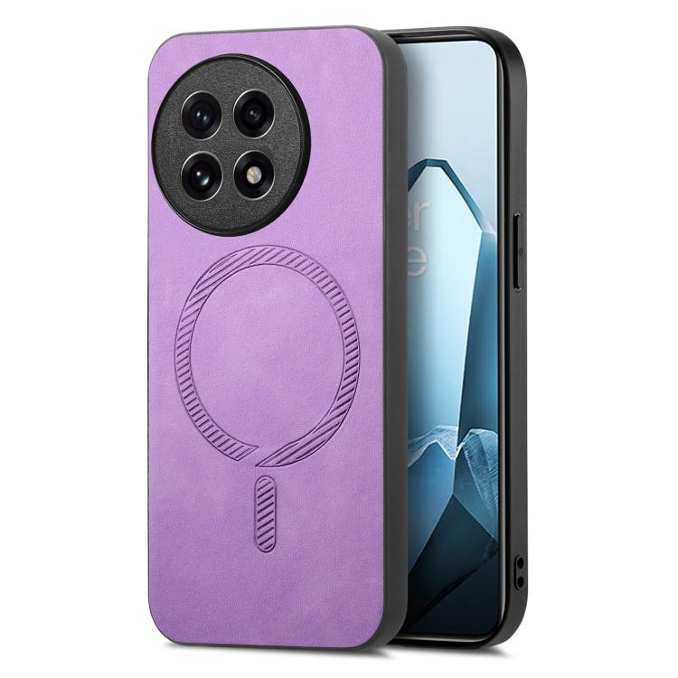 Solid Color Retro Magsafe PU Back Cover Phone Case, Compatible with OnePlus Ace 5 / 5 Pro
