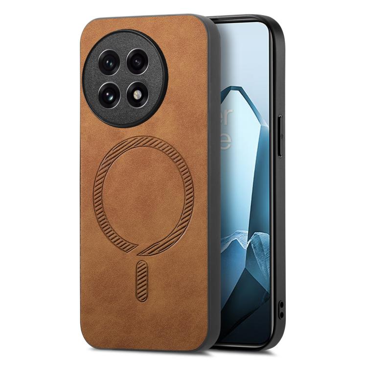 Solid Color Retro Magsafe PU Back Cover Phone Case, Compatible with OnePlus Ace 5 / 5 Pro