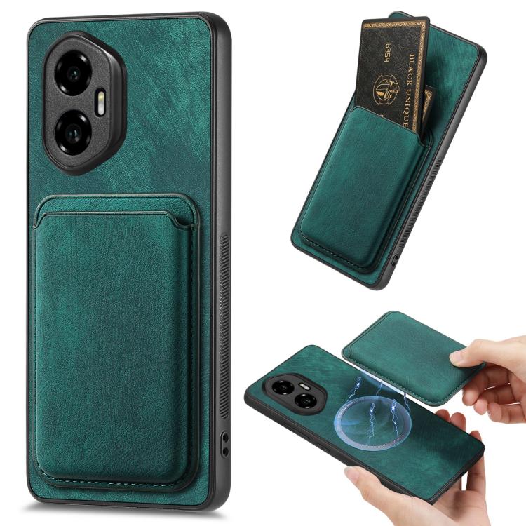 Retro Leather Card Bag Magnetic Phone Case, Compatible with Honor 300