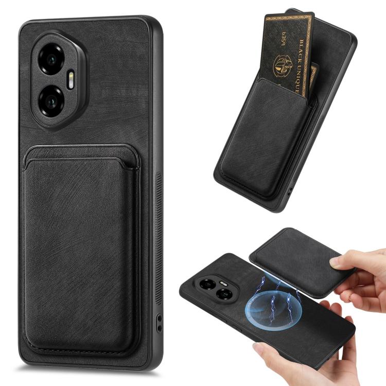 Retro Leather Card Bag Magnetic Phone Case, Compatible with Honor 300