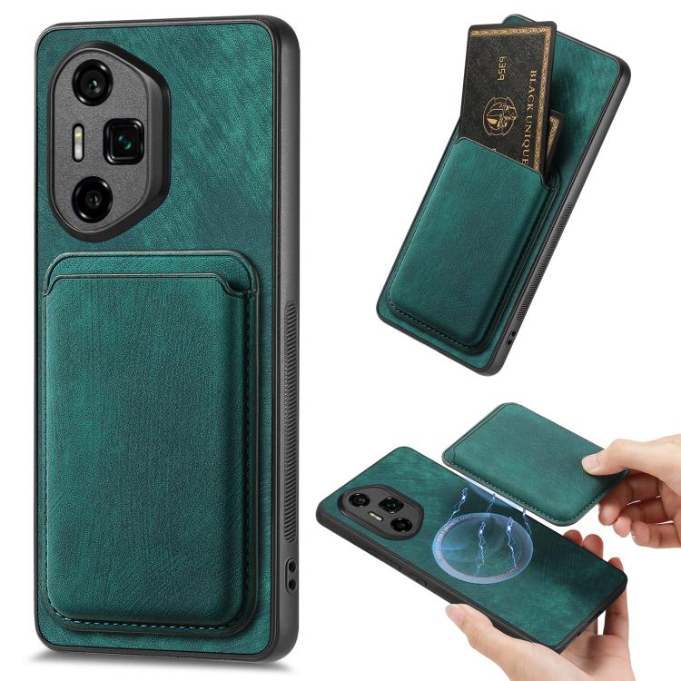 Retro Leather Card Bag Magnetic Phone Case, Compatible with Honor 300 Ultra