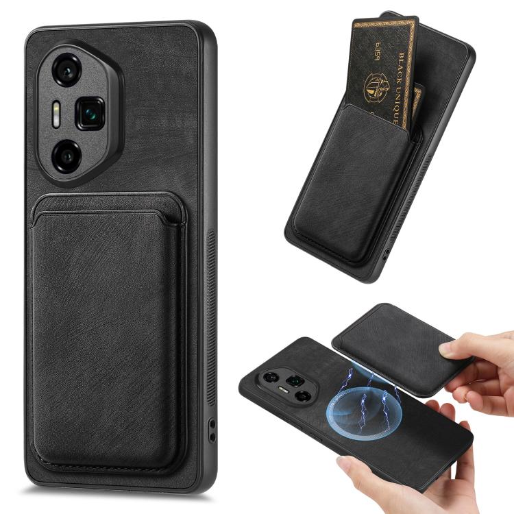 Retro Leather Card Bag Magnetic Phone Case, Compatible with Honor 300 Ultra