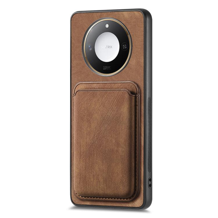 Retro Leather Card Bag Magnetic Phone Case, Compatible with Honor X60 Pro 5G