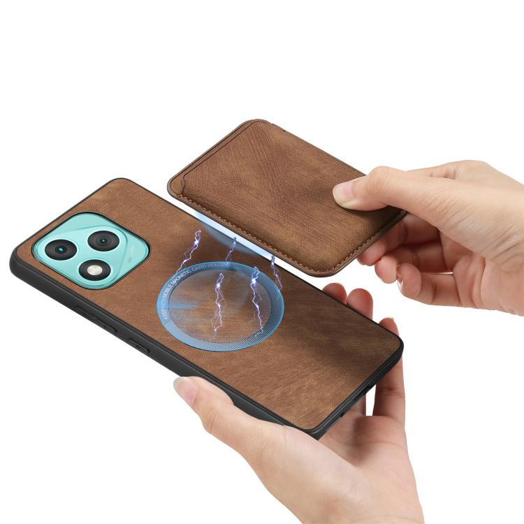 Retro Leather Card Bag Magnetic Phone Case, Compatible with Honor 400 Lite Global