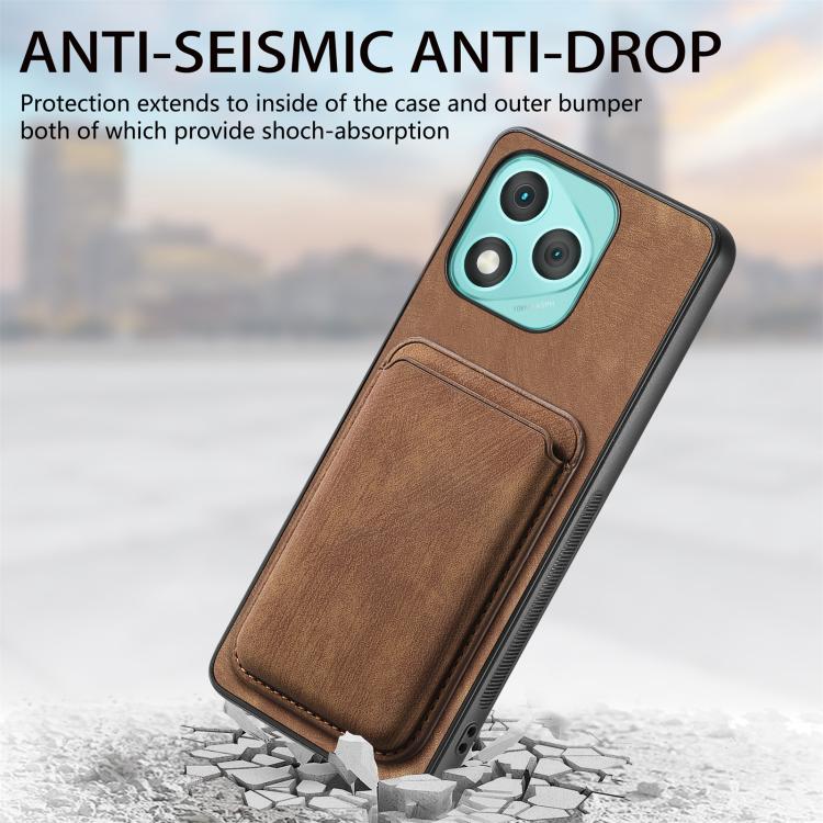 Retro Leather Card Bag Magnetic Phone Case, Compatible with Honor 400 Lite Global