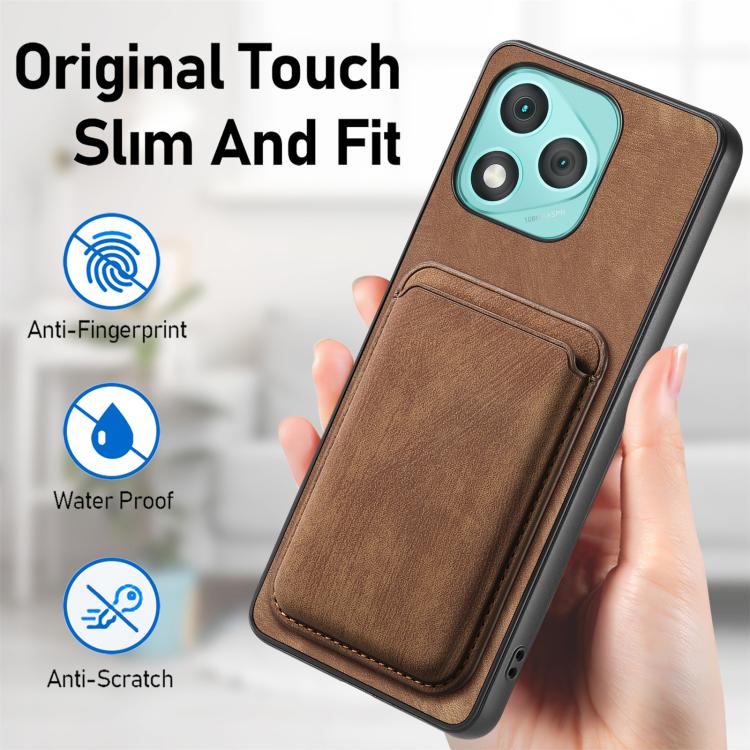Retro Leather Card Bag Magnetic Phone Case, Compatible with Honor 400 Lite Global