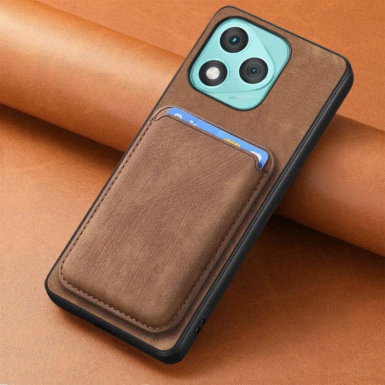 Retro Leather Card Bag Magnetic Phone Case, Compatible with Honor 400 Lite Global