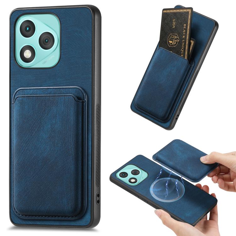 Retro Leather Card Bag Magnetic Phone Case, Compatible with Honor 400 Lite Global