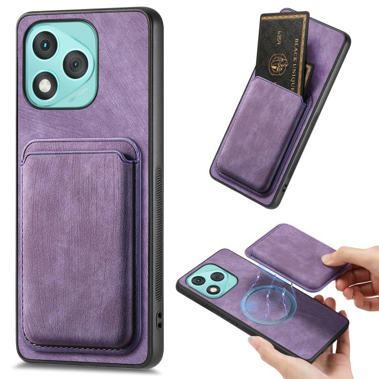 Retro Leather Card Bag Magnetic Phone Case, Compatible with Honor 400 Lite Global