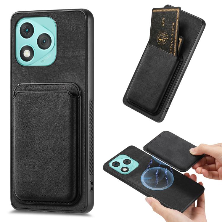 Retro Leather Card Bag Magnetic Phone Case, Compatible with Honor 400 Lite Global