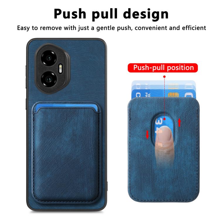 Retro Leather Card Bag Magnetic Phone Case, Compatible with Honor 300 Ultra