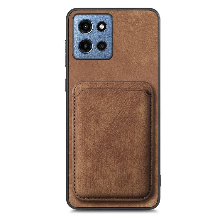 Retro Leather Card Bag Magnetic Phone Case, Compatible with Motorola Moto G 5G 2025
