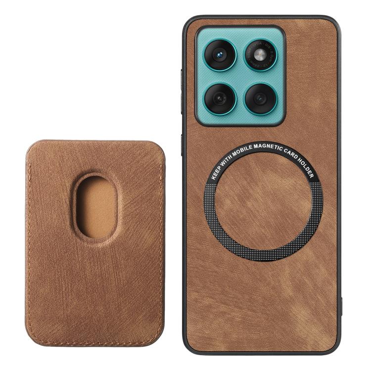 Retro Leather Card Bag Magnetic Phone Case, Compatible with Motorola Moto Edge 60 Fusion