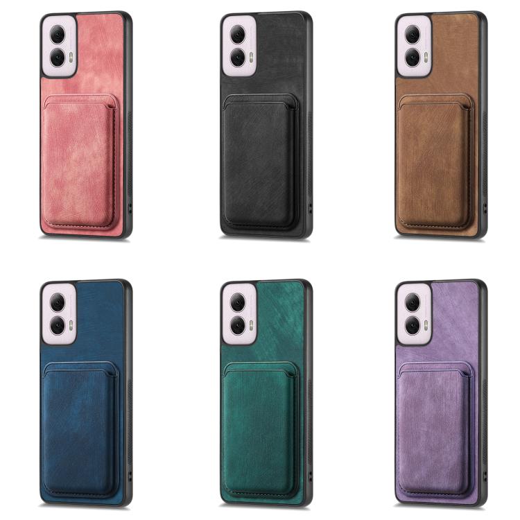 Retro Leather Card Bag Magnetic Phone Case, Compatible with Motorola Moto G Power 5G 2024
