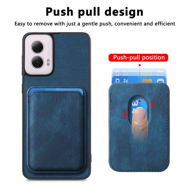 Retro Leather Card Bag Magnetic Phone Case, Compatible with Motorola Moto G Power 5G 2024