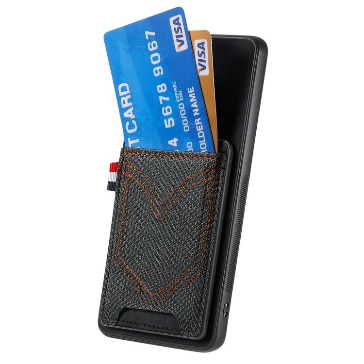 Denim Texture Leather Skin Phone Case with Card Slot, Compatible with Motorola Moto G Power 5G 2024