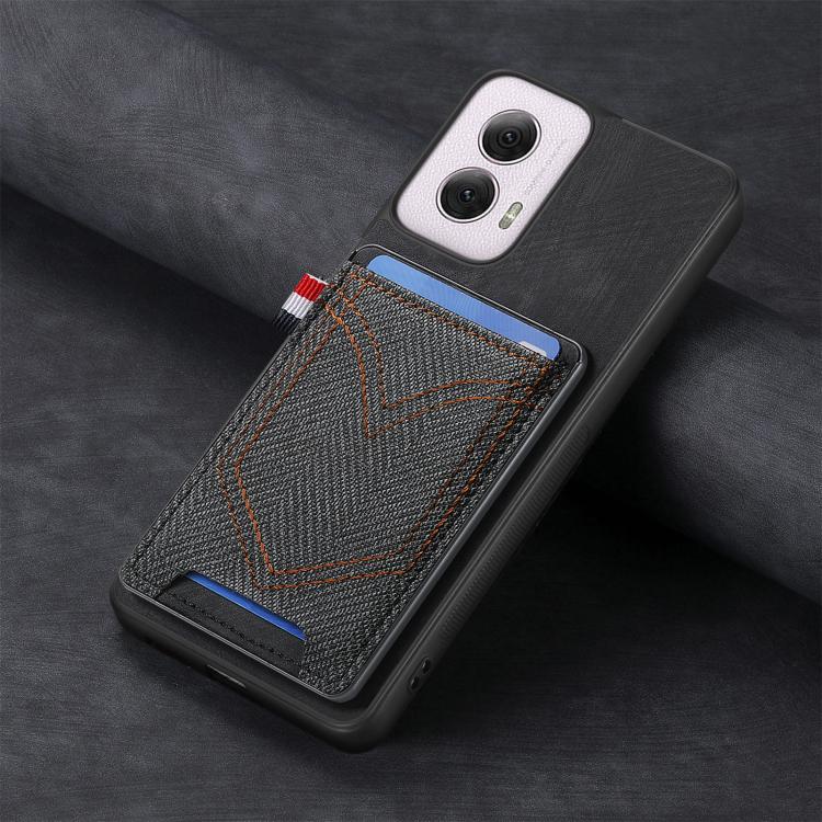 Denim Texture Leather Skin Phone Case with Card Slot, Compatible with Motorola Moto G Power 5G 2024