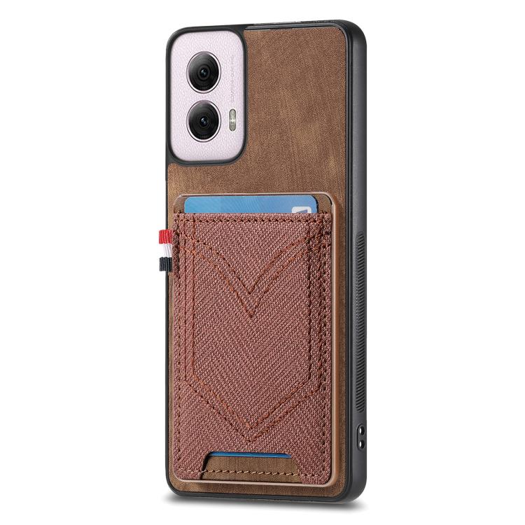 Denim Texture Leather Skin Phone Case with Card Slot, Compatible with Motorola Moto G Power 5G 2024