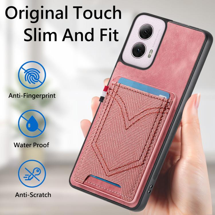Denim Texture Leather Skin Phone Case with Card Slot, Compatible with Motorola Moto G Power 2025 5G