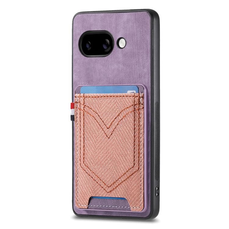 Denim Texture Leather Skin Phone Case with Card Slot, Compatible with Google Pixel 9a