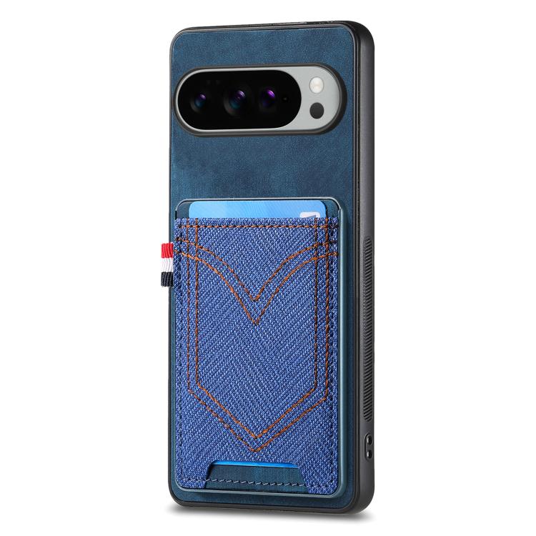 Denim Texture Leather Skin Phone Case with Card Slot
