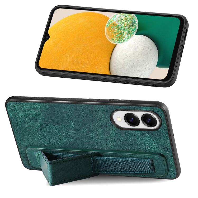 Retro Wristband Holder Leather Back Phone Case, Compatible with Samsung Galaxy S25 Edge 5G
