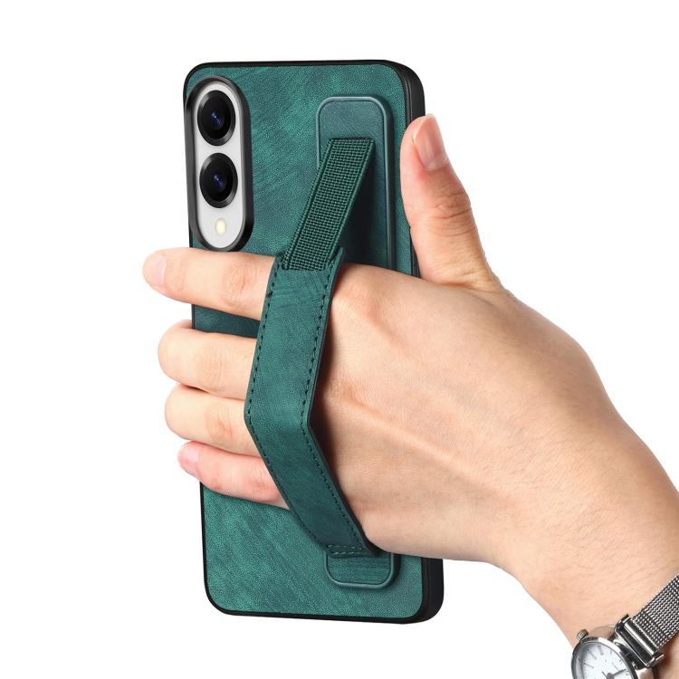 Retro Wristband Holder Leather Back Phone Case, Compatible with Samsung Galaxy S25 Edge 5G