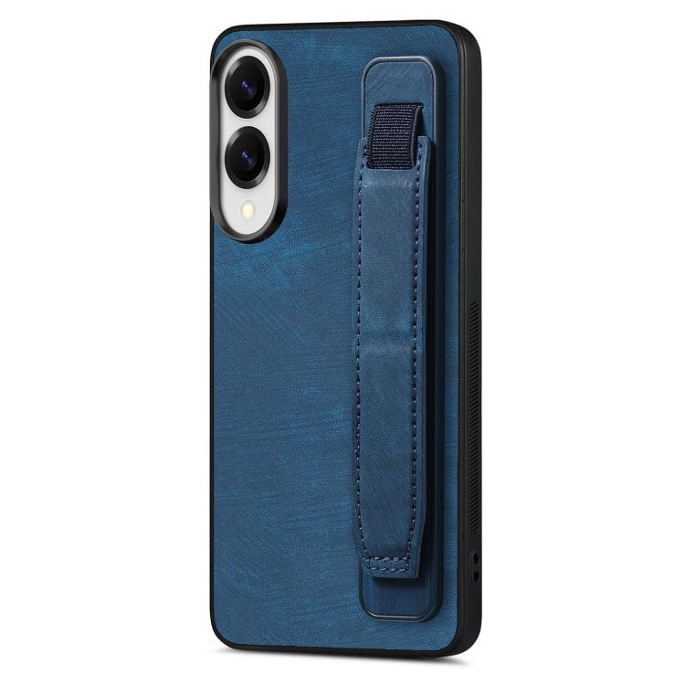 Retro Wristband Holder Leather Back Phone Case, Compatible with Samsung Galaxy S25 Edge 5G