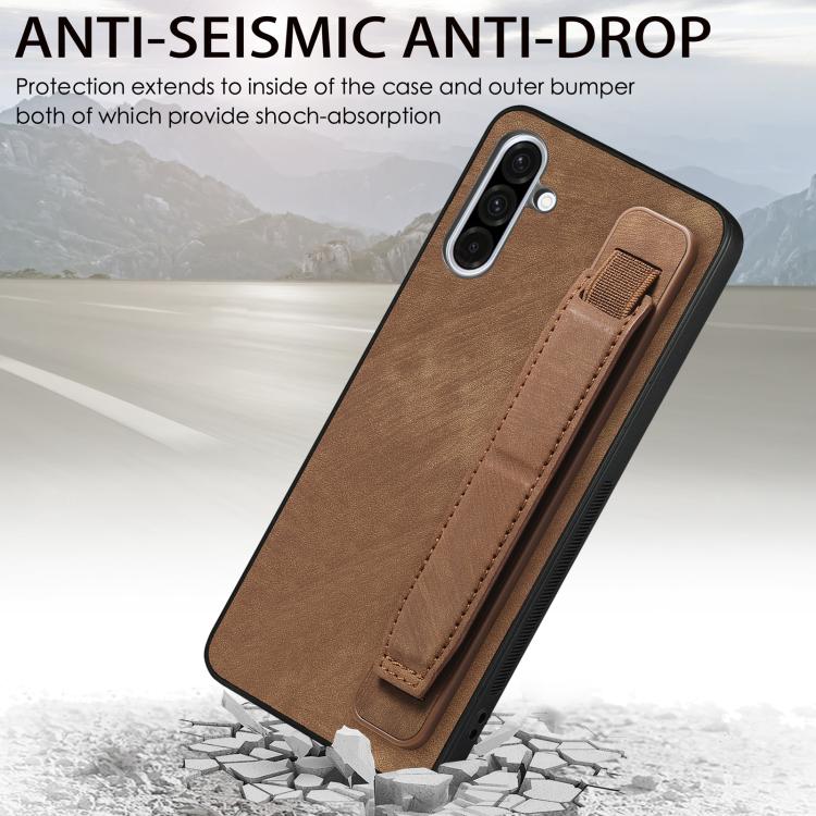 Retro Wristband Holder Leather Back Phone Case, Compatible with Samsung Galaxy A56 5G