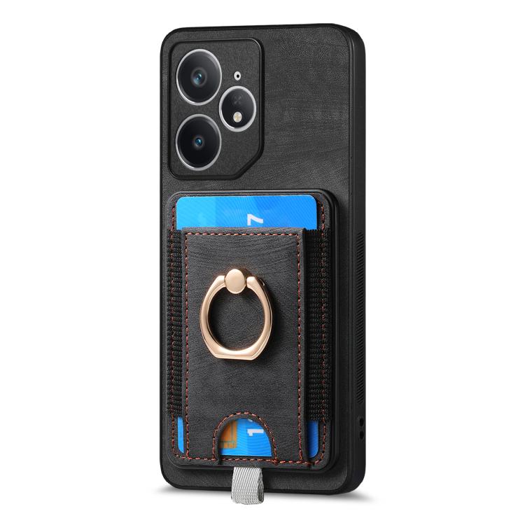 Retro Splitable Magnetic Card Bag Leather Phone Case, Compatible with Realme Neo7