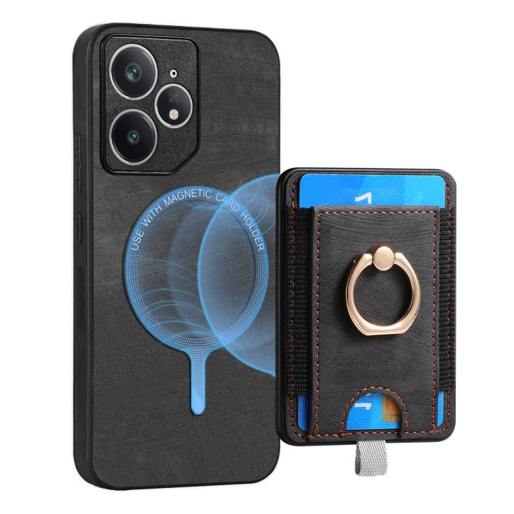 Retro Splitable Magnetic Card Bag Leather Phone Case, Compatible with Realme Neo7