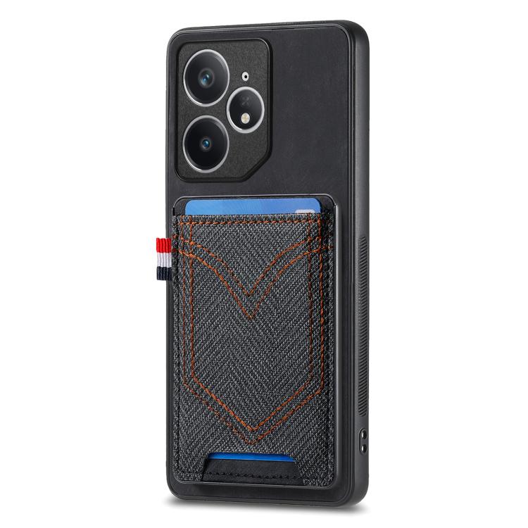 Denim Texture Leather Skin Phone Case with Card Slot, Compatible with Realme Neo7