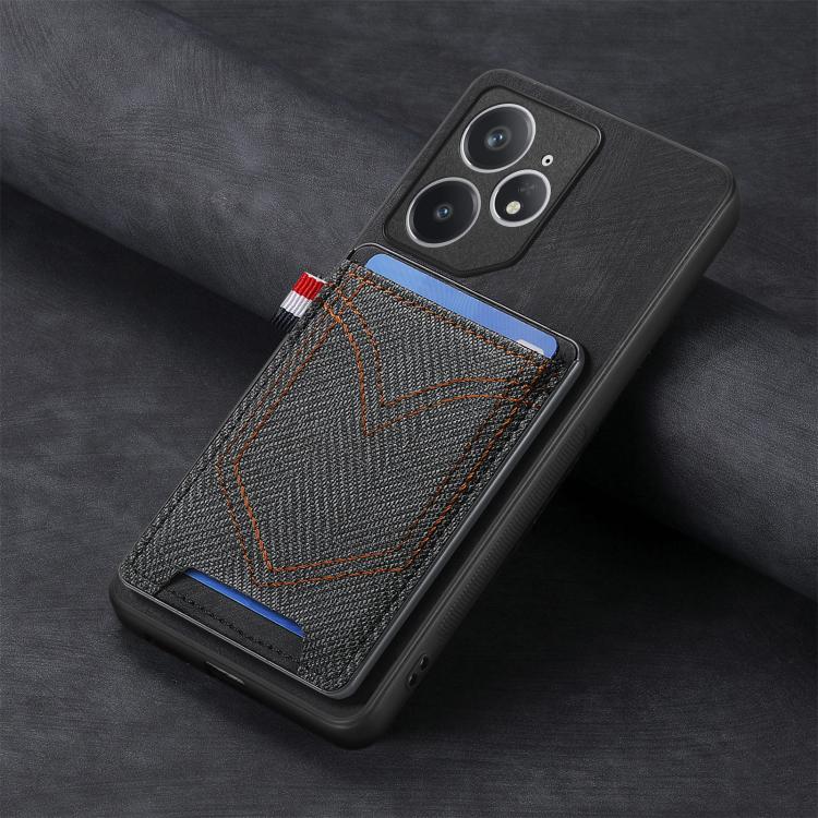 Denim Texture Leather Skin Phone Case with Card Slot, Compatible with Realme Neo7