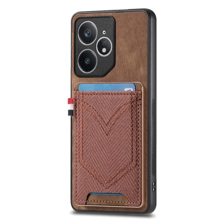 Denim Texture Leather Skin Phone Case with Card Slot, Compatible with Realme Neo7