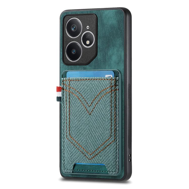 Denim Texture Leather Skin Phone Case with Card Slot, Compatible with Realme Neo7