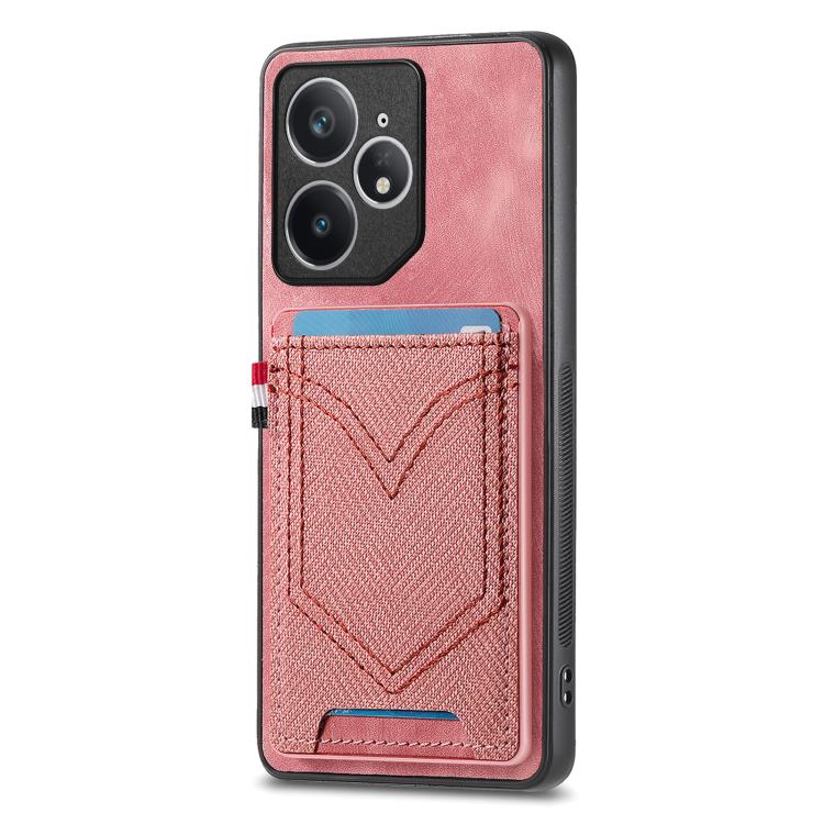 Denim Texture Leather Skin Phone Case with Card Slot, Compatible with Realme Neo7