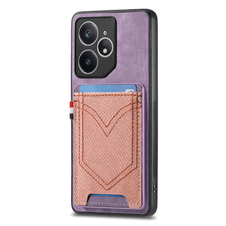 Denim Texture Leather Skin Phone Case with Card Slot, Compatible with Realme Neo7