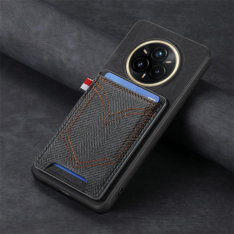 Denim Texture Leather Skin Phone Case with Card Slot, Compatible with Realme 14 Pro